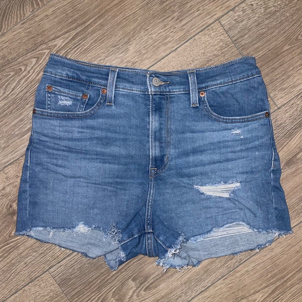 Levi High Rise Jean Shorts